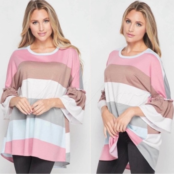Striped Oversized Top for Women - Picture 1 of 3